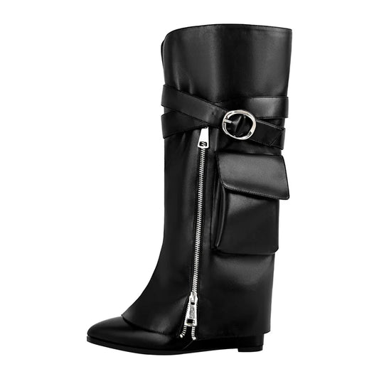 Wedge Boots Fold