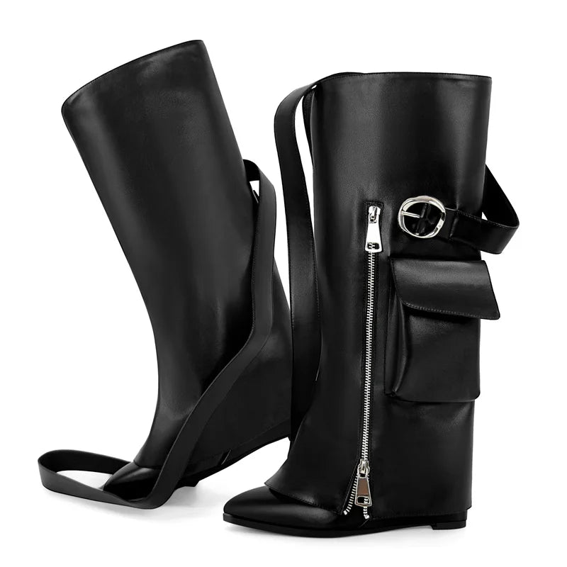 Wedge Boots Fold