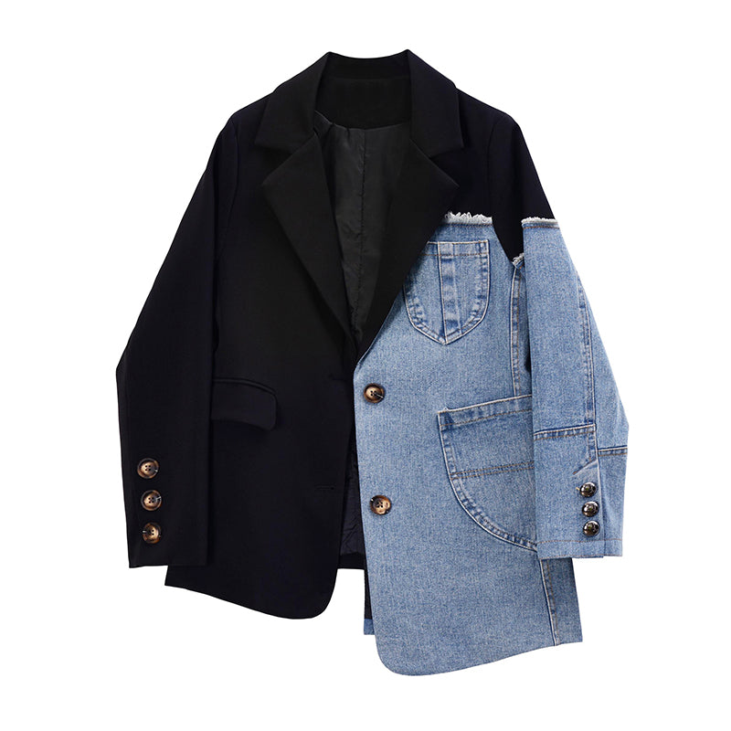 Blazer Denim Patchwork