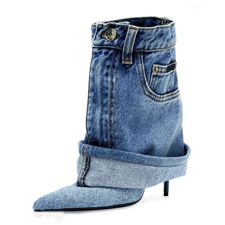 Blue Denim Slim Heel