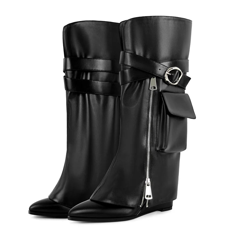 Wedge Boots Fold