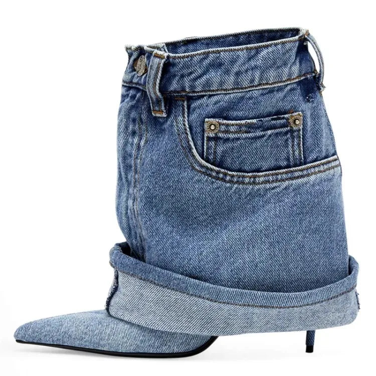 Blue Denim Slim Heel