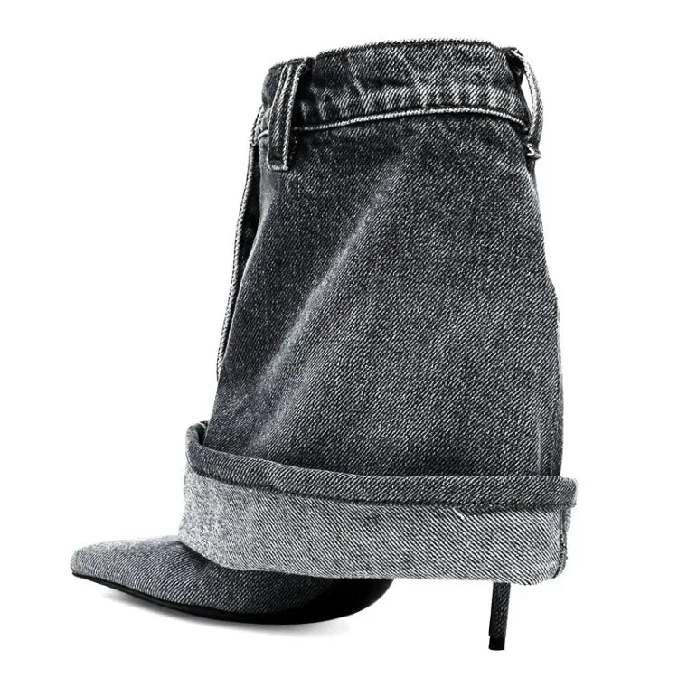 Blue Denim Slim Heel