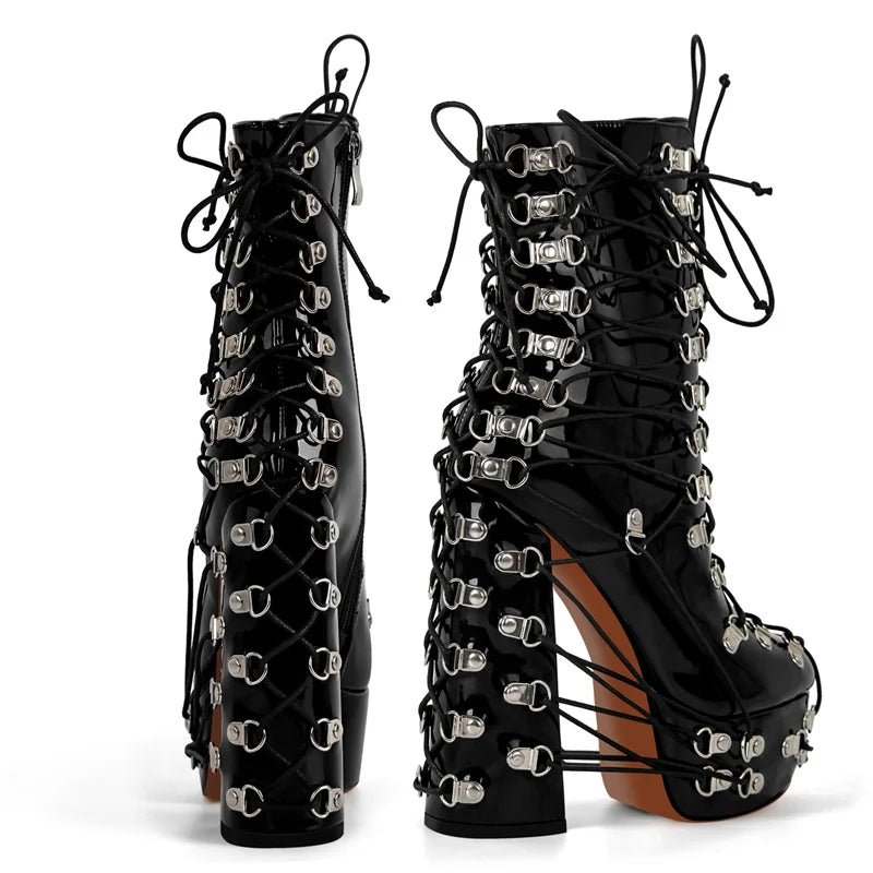 Lace-up Chunky Heel