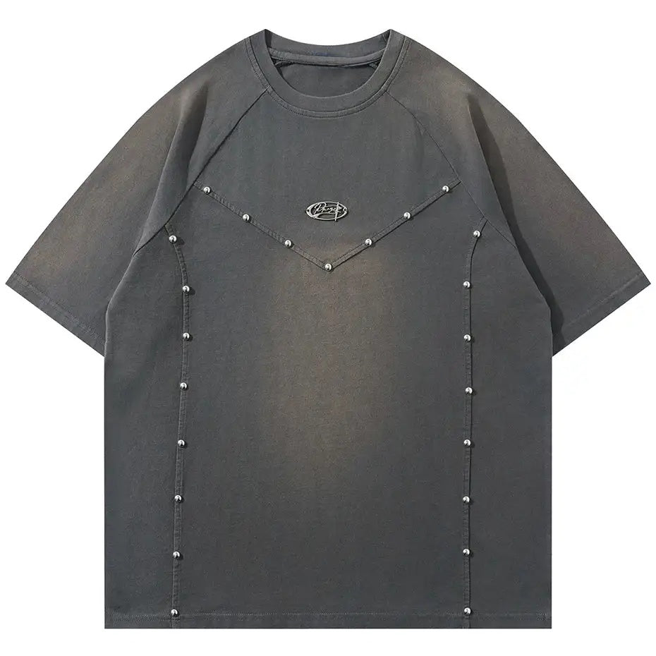 Punk Rivet Patchwork Tee