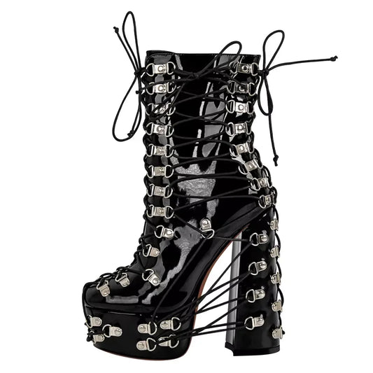 Lace-up Chunky Heel