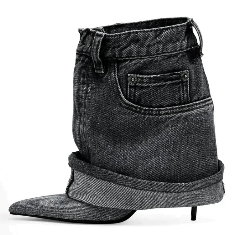 Blue Denim Slim Heel