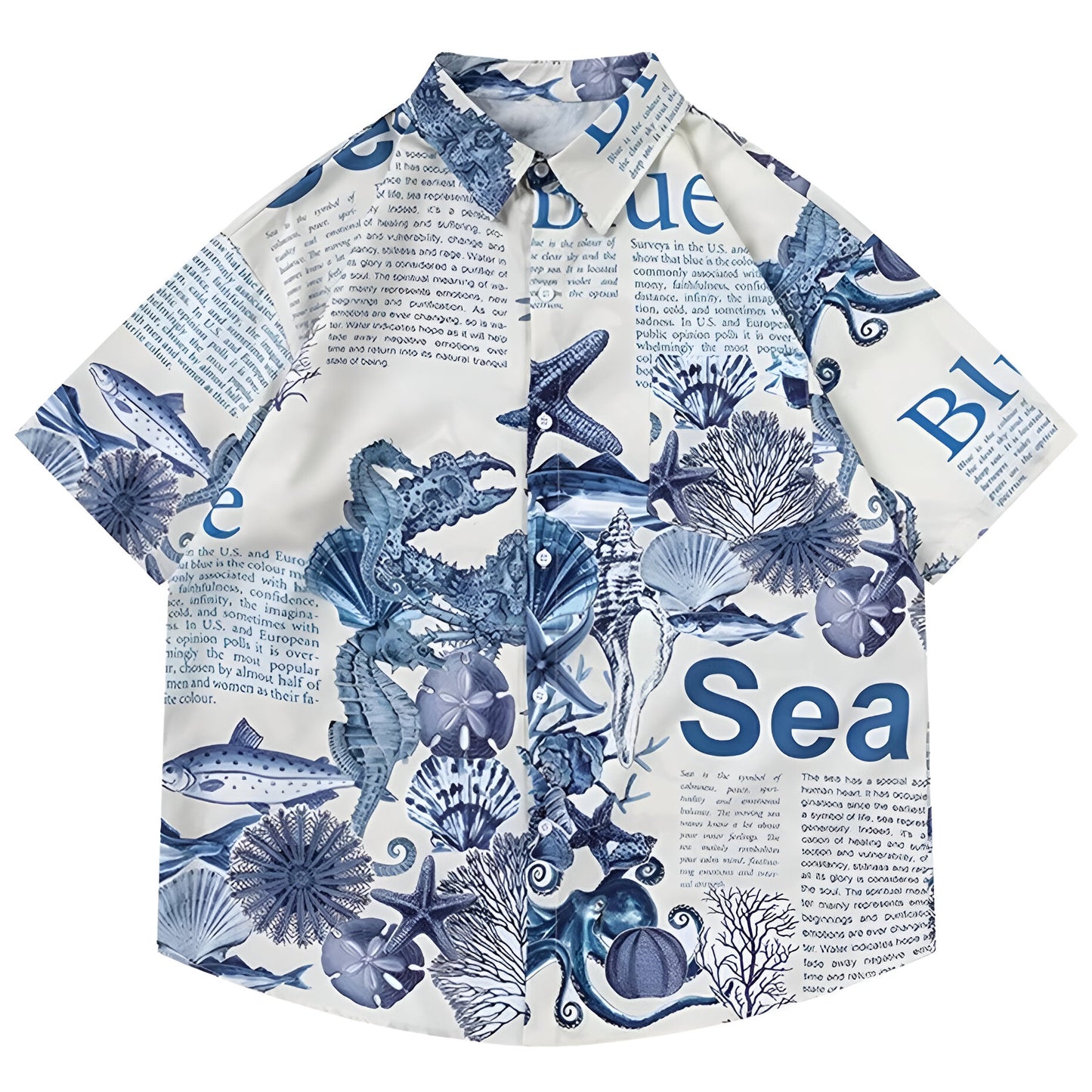 Sea World Letter Printed Shirt